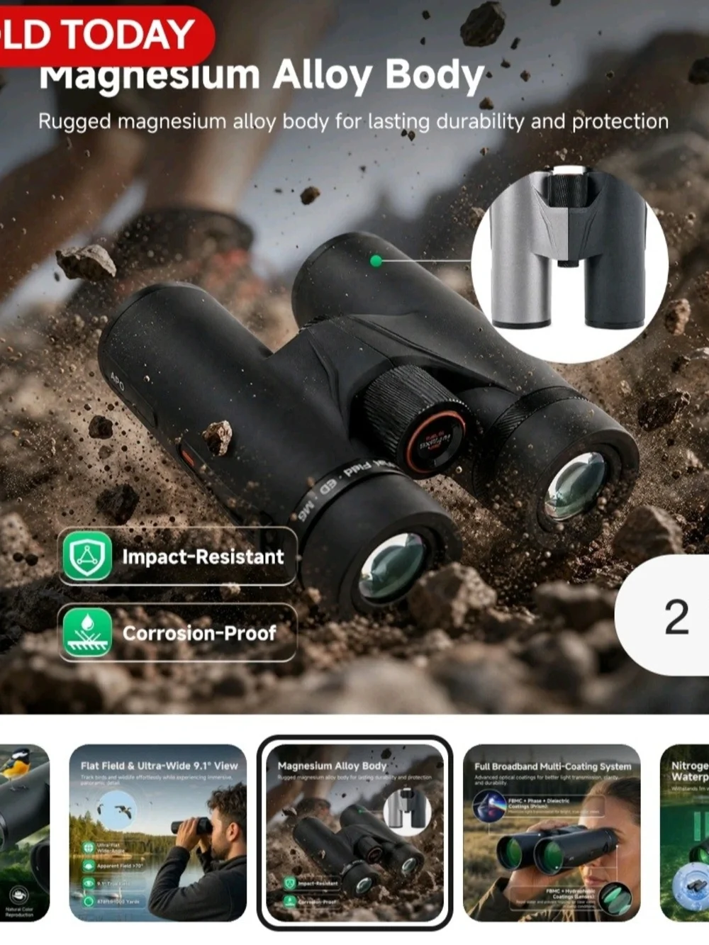 Black Binoculars with Brown Carry Case - High-Definition Optics